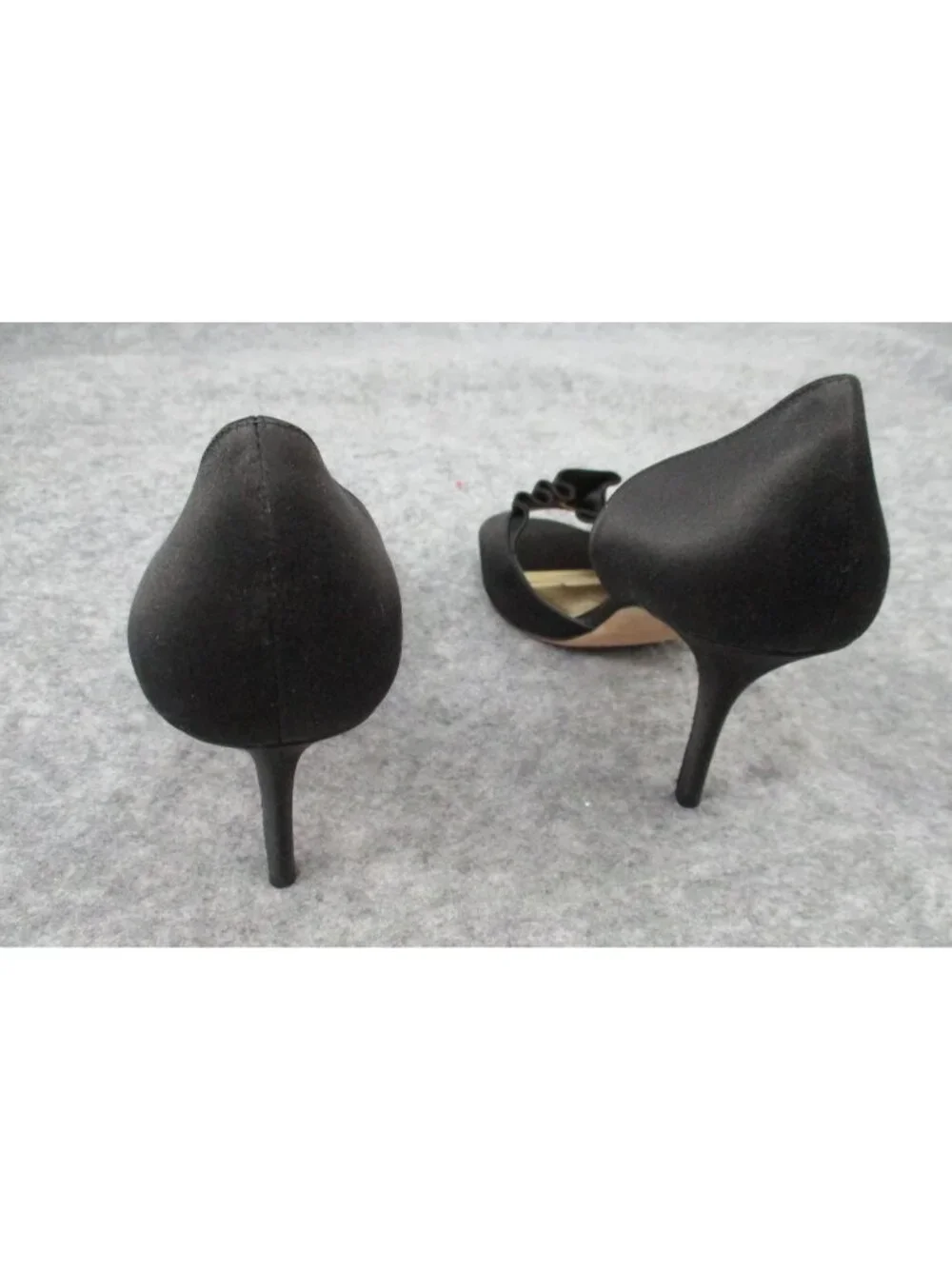 Kate Spade New York Womens Heels Size 10B Black Satin Chrisette Peep Toe